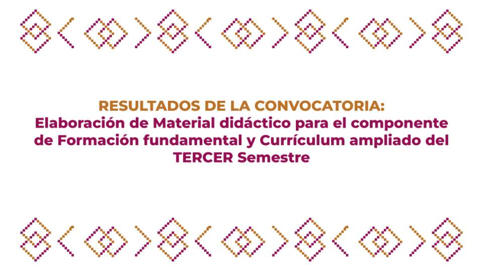 Resultados de la convocatoria Elaboradores de Material Didáctico